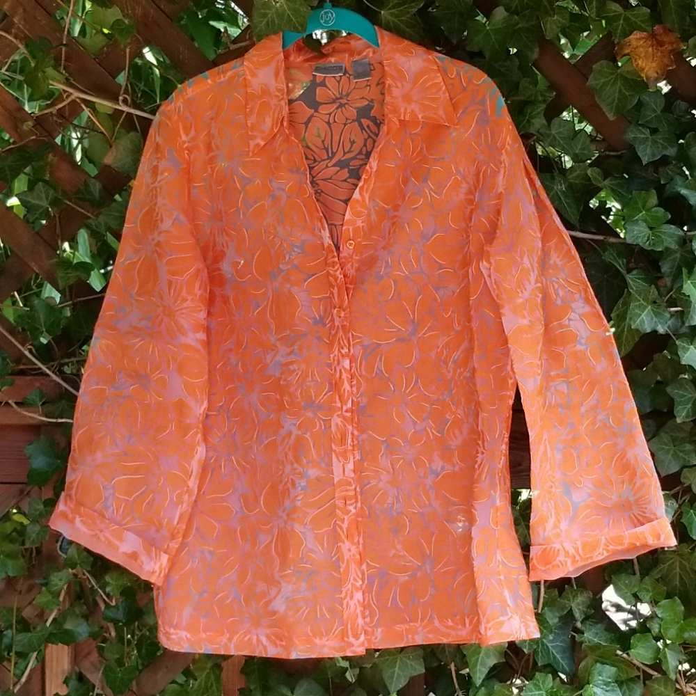 Chico's sheer summer fall top coverup